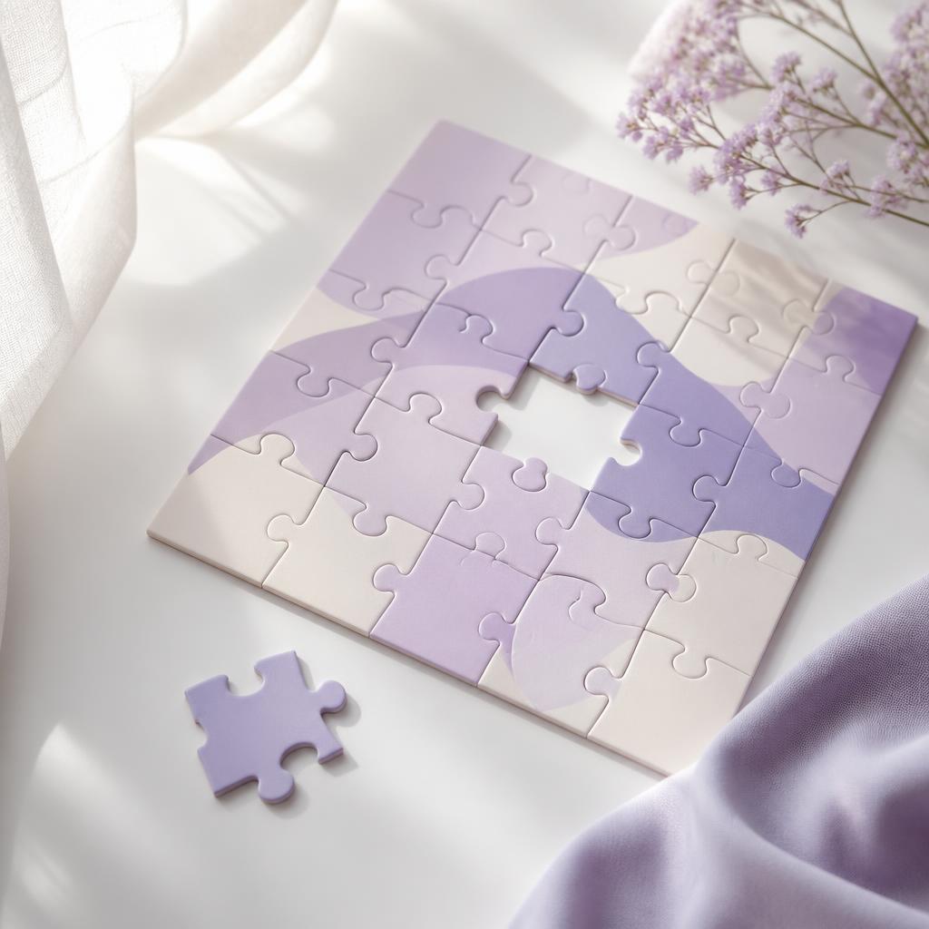 Skládačka s jedním chybějícím dílkem puzzle